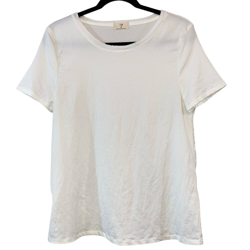 t.la Cream Tee Small Minimalist Basic T Shirt Soft Casual Everyday Top